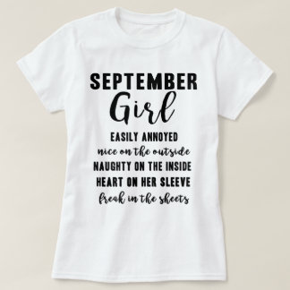 September-Mädchen-Geburtstags-Geschenk-lustiges T-Shirt