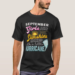 September Mädchen sind Sonnenblumen gemischter Hur T-Shirt
