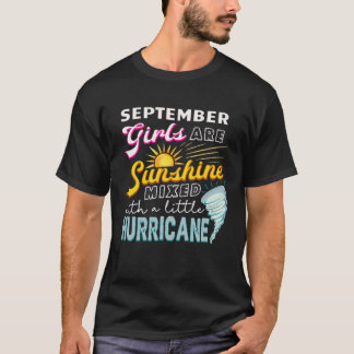September Mädchen sind Sonnenblumen gemischter Hur T-Shirt