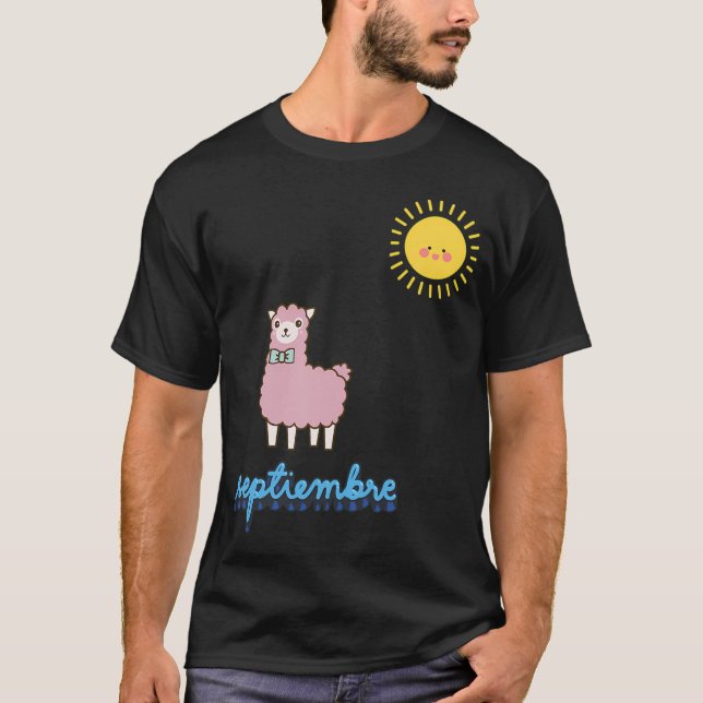 September mit Lama T-Shirt (Vorderseite)