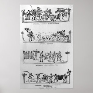 September, Oktober, November und Dezember Poster