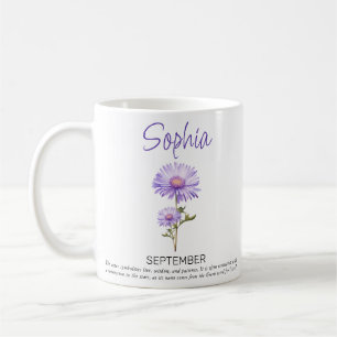 September Personalisierte Geburtstagsfeier Blume K Kaffeetasse