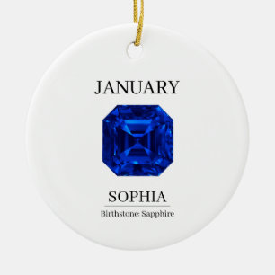 September Saphir Personalisierter Geburtstag Keramik Ornament