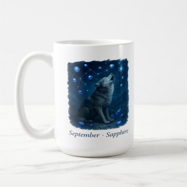 September Sapphire - Celestial Wolf Kaffeetasse (Links)