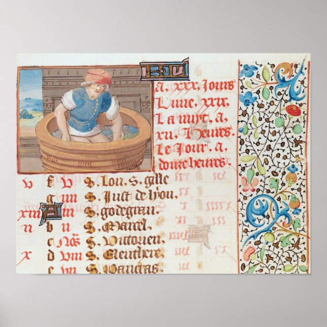 September: Trampling Trauben Poster (Vorne)