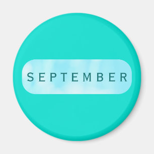 September Turquoise Round Magnet von Janz