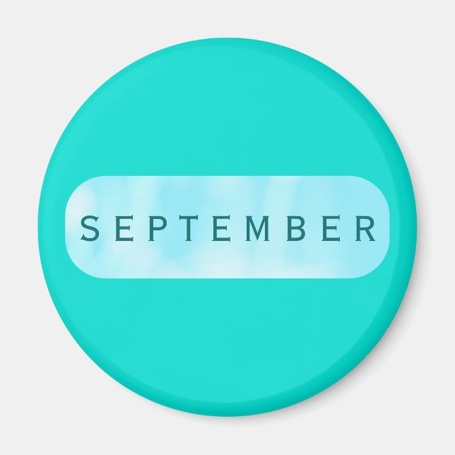 September Turquoise Round Magnet von Janz (Vorne)