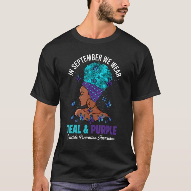 September We Wear Teal Purple Suicide Prevention A T-Shirt (Vorderseite)
