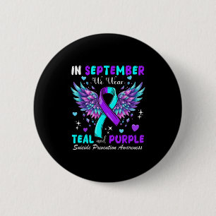 September Wear Aquamarine und Lila Suizidpräventio Button
