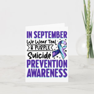 September Wir tragen Aquamarine Lila Suizidprävent Karte