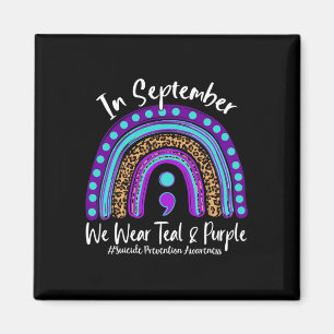 September Wir tragen Aquamarine und Lila Suizidprä Magnet