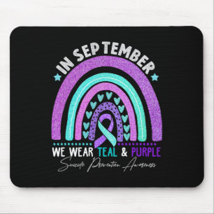 September Wir tragen Aquamarine und Lila Suizidprä Mousepad