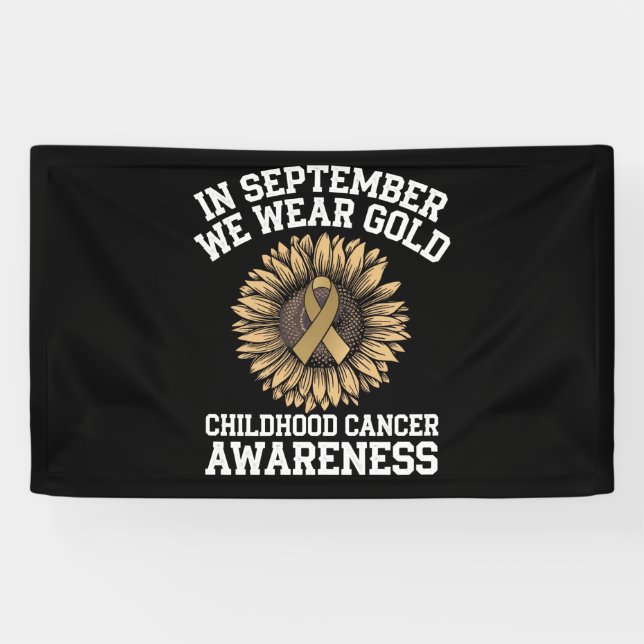 September Wir tragen Gold Childhood Cancer Awarene Banner (Horizontal)