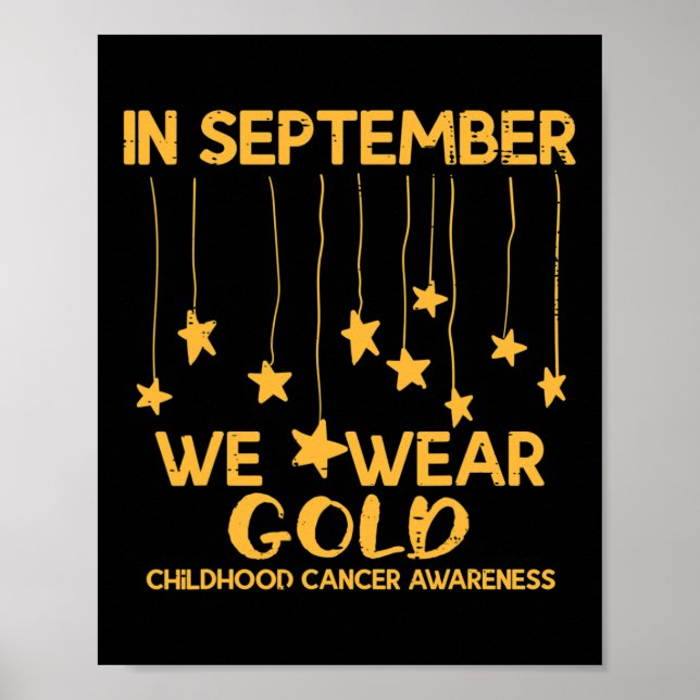 September Wir tragen Gold Childhood Cancer Awarene Poster (Vorne)