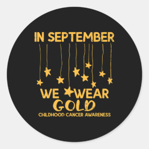 September Wir tragen Gold Childhood Cancer Awarene Runder Aufkleber
