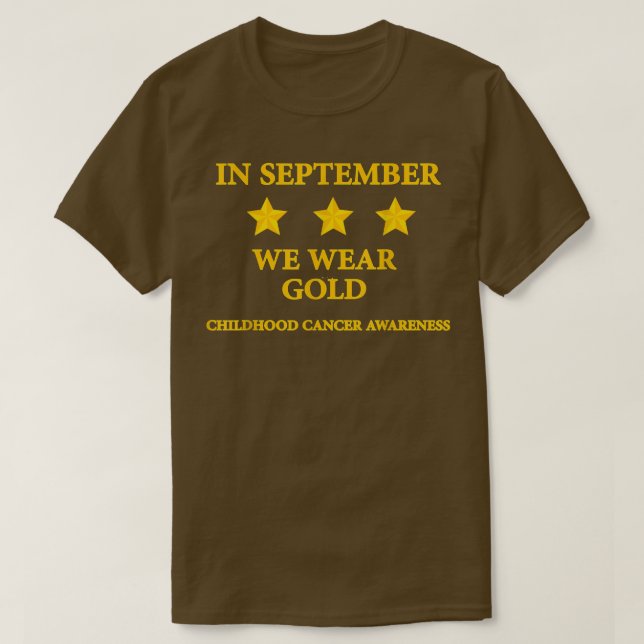 September Wir tragen Gold Childhood Cancer Awarene T-Shirt (Design vorne)