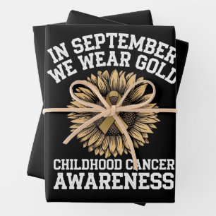September Wir tragen Gold Kindheit Krebsbewusstsei Geschenkpapier Set