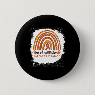 September Wir tragen Orangenbleichende Rainbow Leu Button