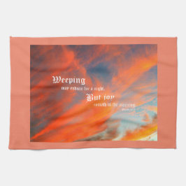 September Wolken mit Psalm 30:5 Geschirrtuch