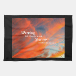 September Wolken mit Psalm 30:5 Geschirrtuch