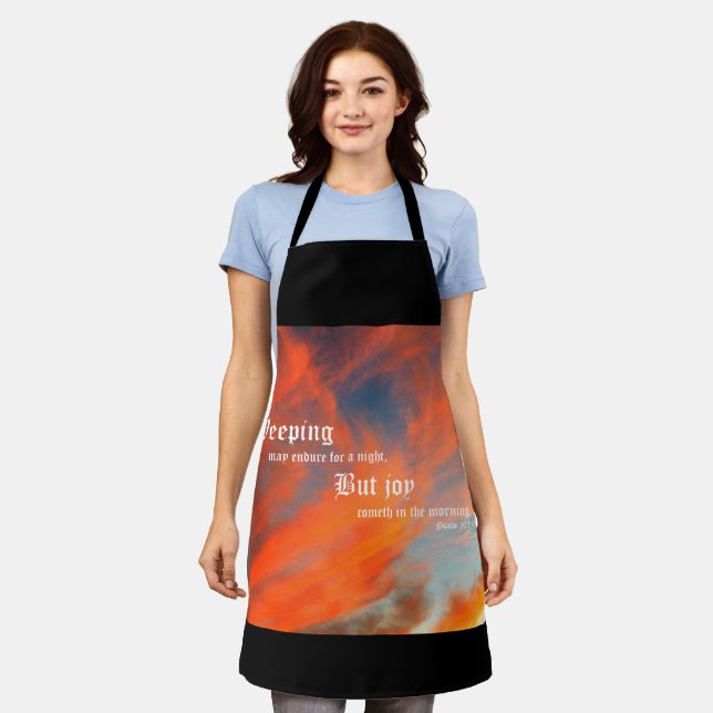 September Wolken mit Psalm 30:5 Schürze (Getragen)