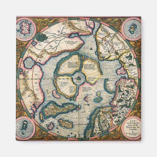 Septentrionalium terrarum description, map of the  magnet (Vorne)