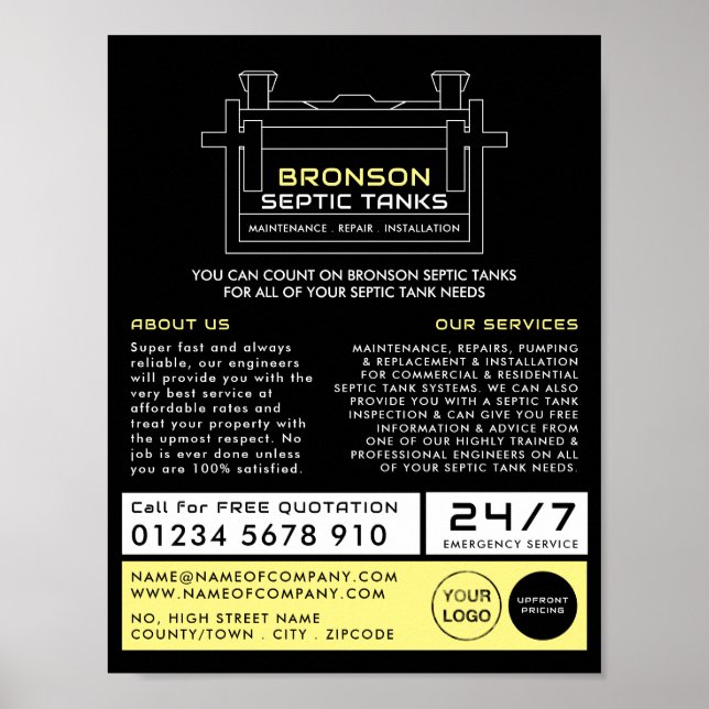 Septic Tank, Septic Company, Septic Engineer Poster (Vorne)