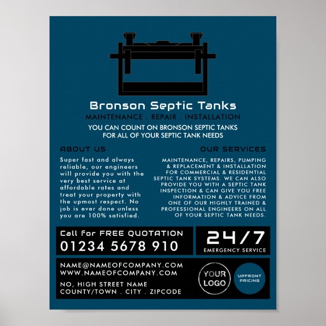 Septic Tank, Septic Company, Septic Engineer Poster (Vorne)