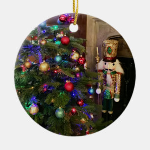 SequED Nutcracker Soldier und Weihnachtsbaum Keramik Ornament