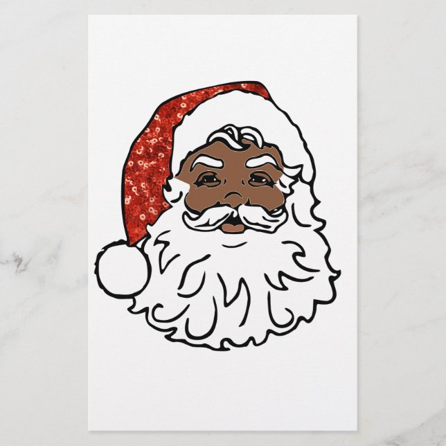 Sequenzen aus schwarzen Santa-Claus Briefpapier (Vorderseite)