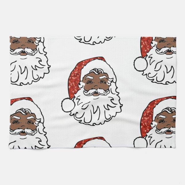 Sequenzen aus schwarzen Santa-Claus Handtuch (Horizontal)