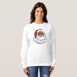 Sequenzen Black Santa Claus Frauen Sweatshirt