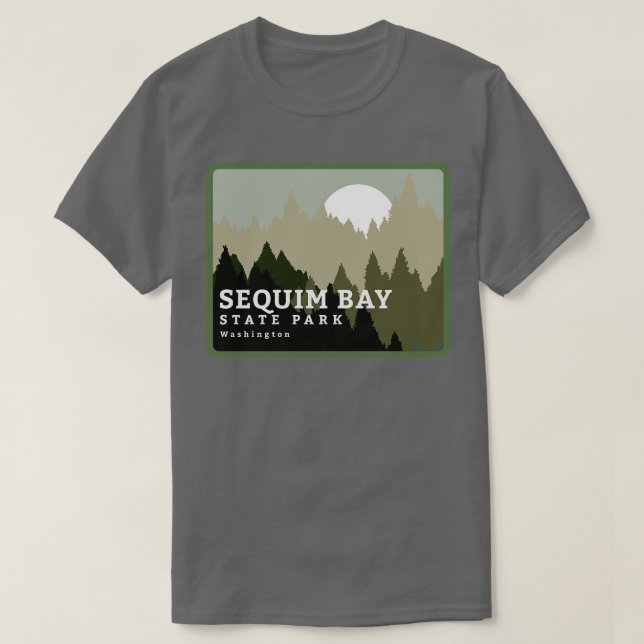 Sequim Bay Staat Park Washington Bäume und Wald T-Shirt (Design vorne)