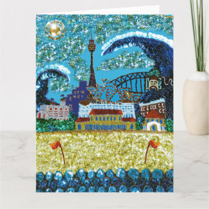 Sequin Art Birthday Card   Bondi Beach, Australien Karte