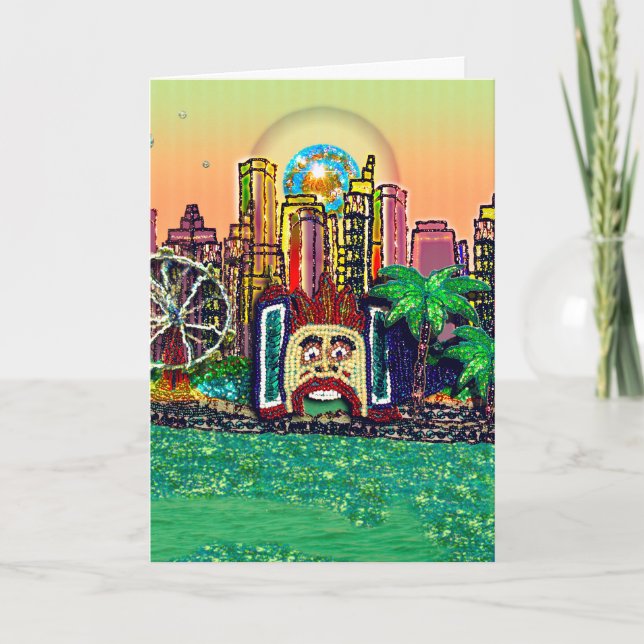 Sequin Art Birthday Card | Sequin Harbour Fun Park Karte (Vorderseite)