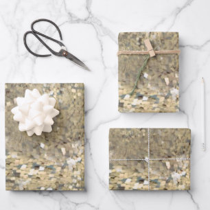 Sequin-Goldverpackung für besondere Anlass Geschenkpapier Set