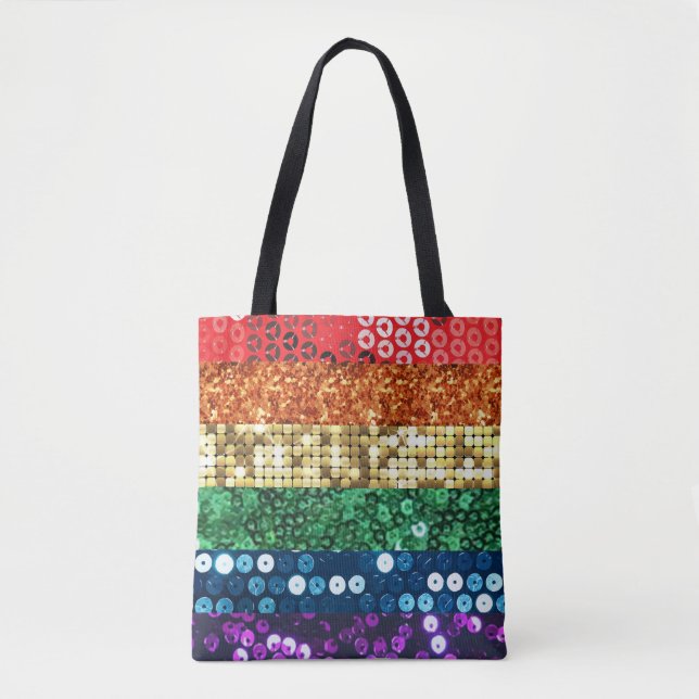Sequin Stolz Flagge Tote Tasche Handtasche (Vorderseite)