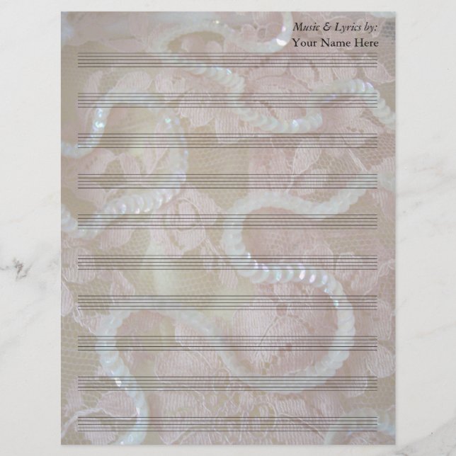 Sequins and Lace Blank Sheet Music 10 Stave (Vorderseite)