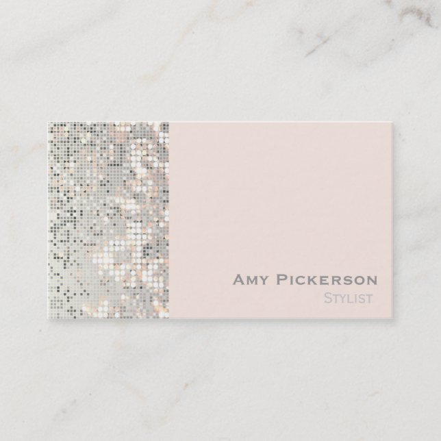 Sequins Blush Pink Glitzy Glam Business Card Visitenkarte (Vorderseite)
