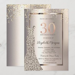 Sequins Dress Confetti Ivory 30. Geburtstag Einladung