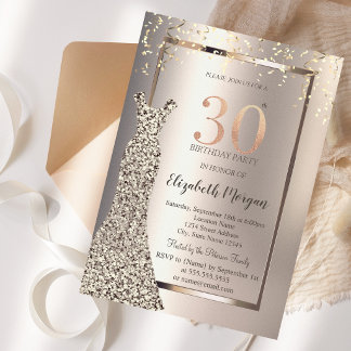 Sequins Dress Confetti Ivory 30. Geburtstag Einladung