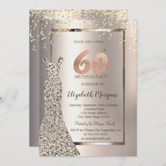Sequins Dress Confetti Ivory 60. Geburtstag Einladung