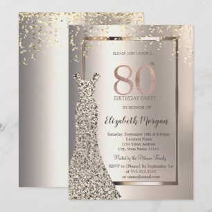 Sequins Dress Confetti Ivory 80. Geburtstag Einladung