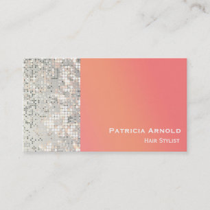 Sequins Glitzer Glam Sunset Orange Business Card Visitenkarte