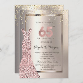 Sequins Rose Gold Dress Ivory 65. Geburtstag Einladung