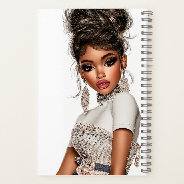  Sequins & Sculpted Glam Girl Spiral Notebook Notizbuch (Rückseite)