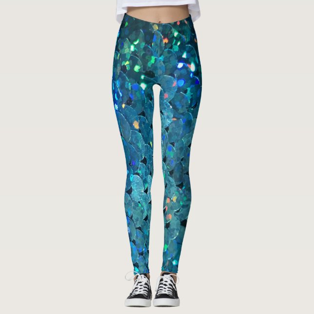 Sequins Sparkle: Makro Abstrakter Hintergrund Leggings (Vorderseite)