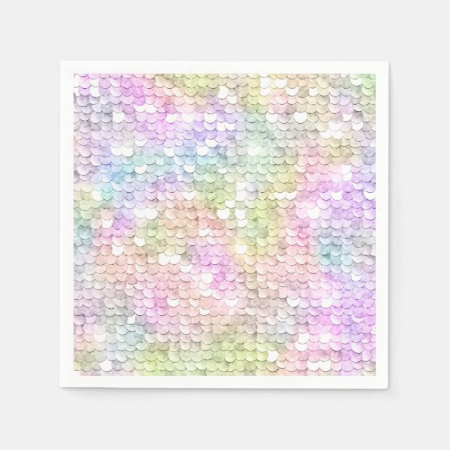 Sequins Sparkling Rainbow Birthday Serviette (Vorderseite)