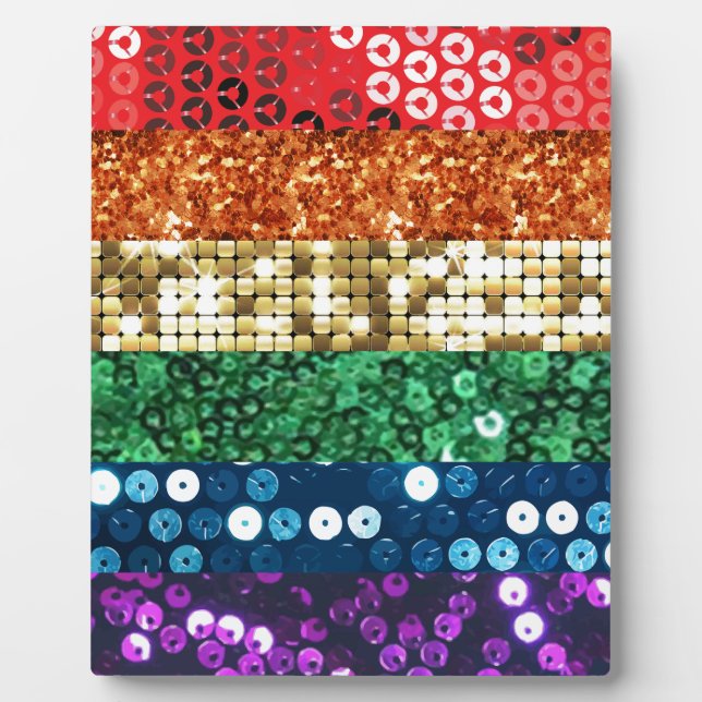 Sequins-Stolzflagge Fotoplatte (Vorderseite)