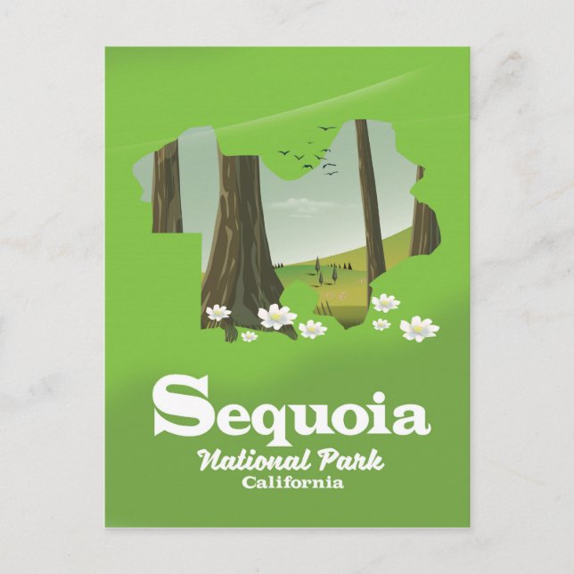 Sequoia National Park Karte Reiseplakat (Vorderseite)